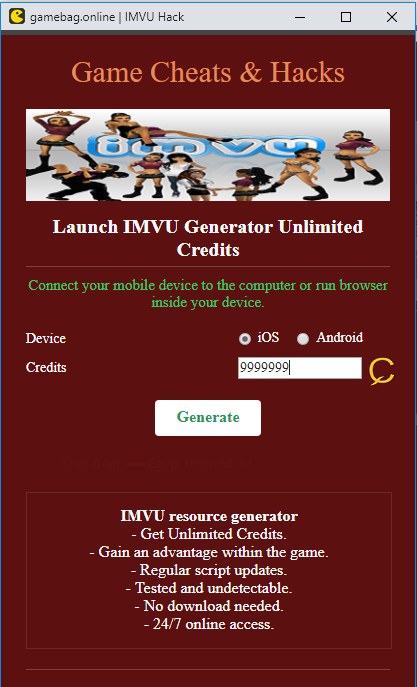 Imvu credit generator no download no survey